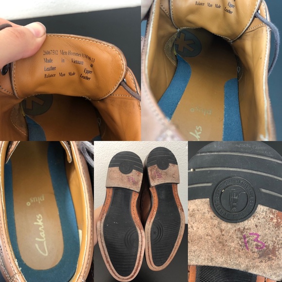 Clarks Men’s Brown Leather Oxford Dress Shoes - Picture 7 of 8